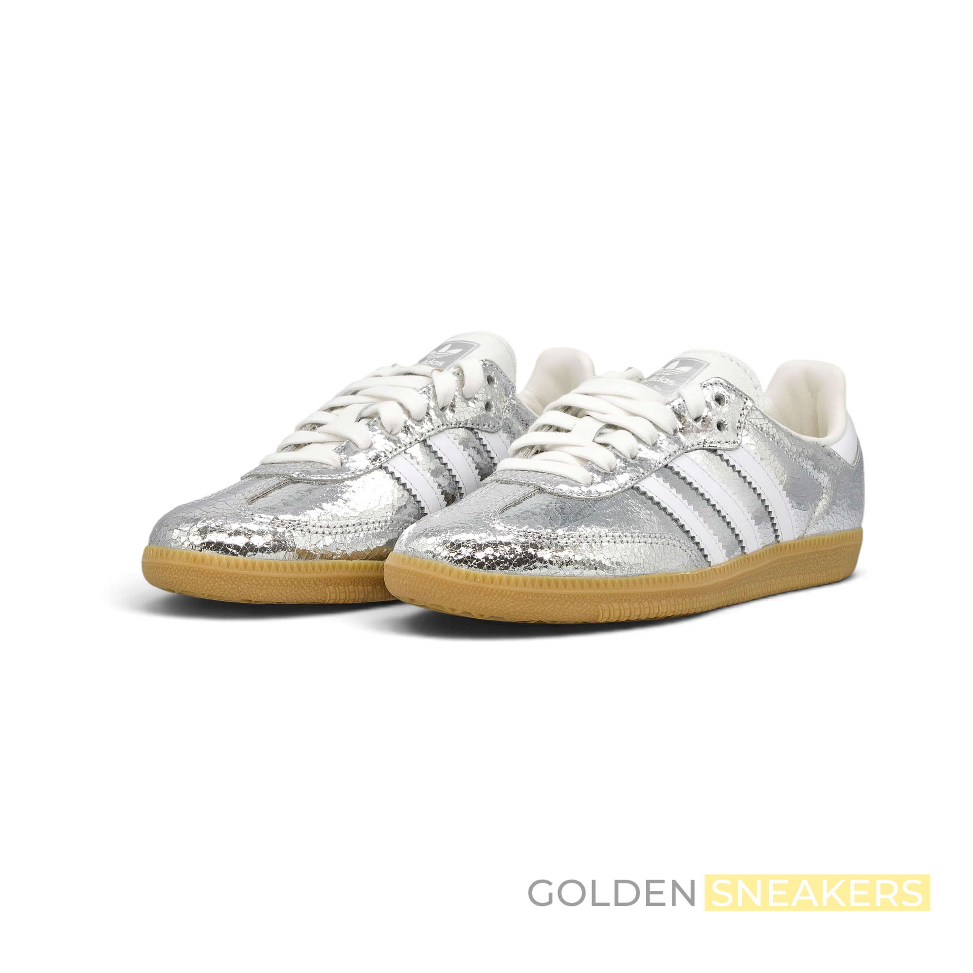 Adidas Samba OG Silver Metallic Cracked Leather – vista 2