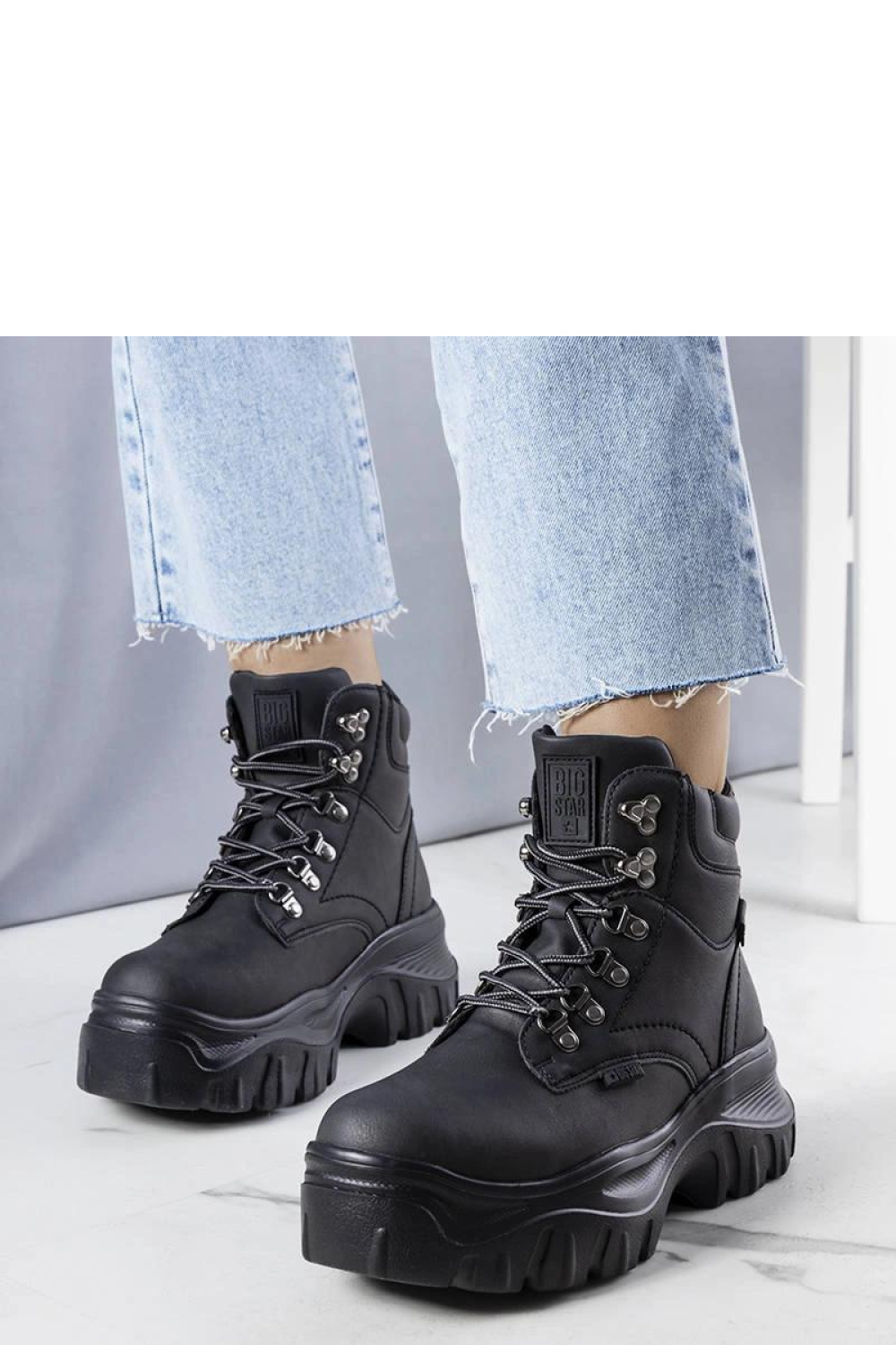 Black Big Star KK274368 combat boots - Solea