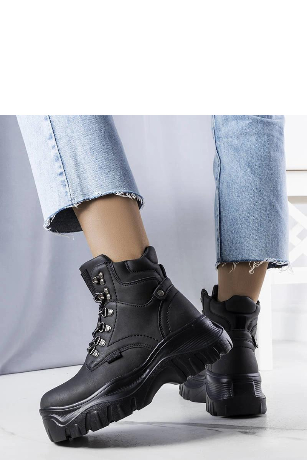 Black Big Star KK274368 combat boots - Solea – vista 2