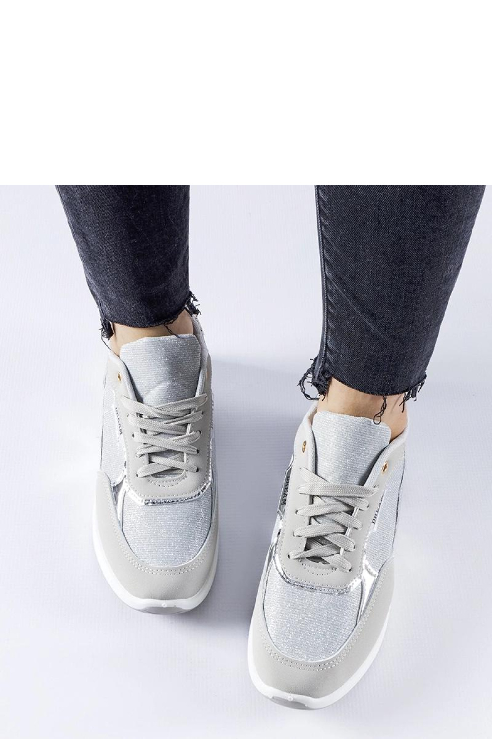 Szare brokatowe sneakersy Roganzuolo - Solea