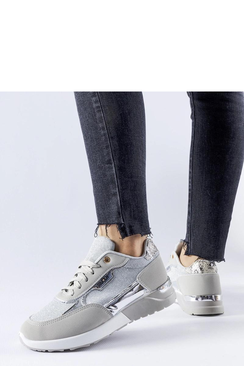 Szare brokatowe sneakersy Roganzuolo - Solea – widok 2
