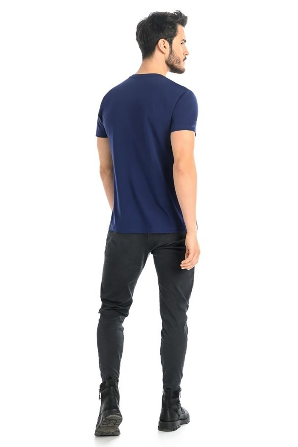 T-shirt Męski Model Dany V 1503 Navy - Teyli – vista 2
