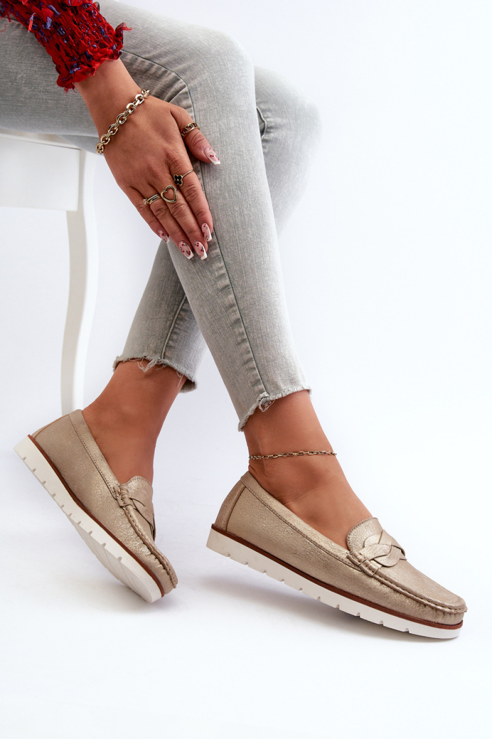 Nestalia 834281 Gold Loafers - Step in style – vista 2