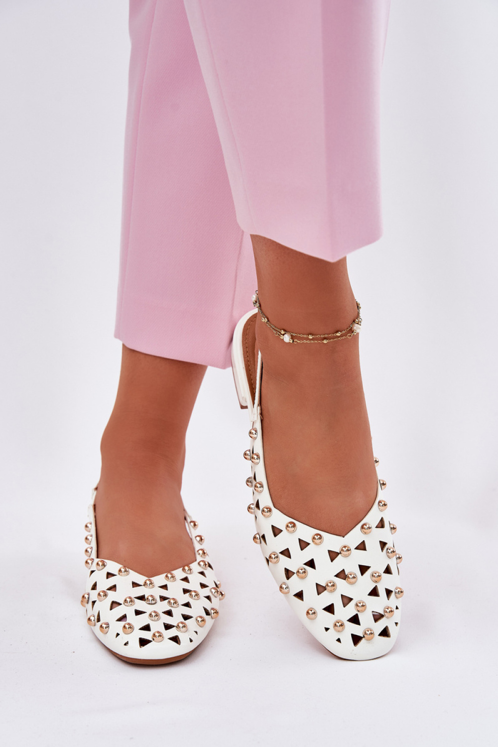 Nilarisela G471 White Ballet Flats - Step in style