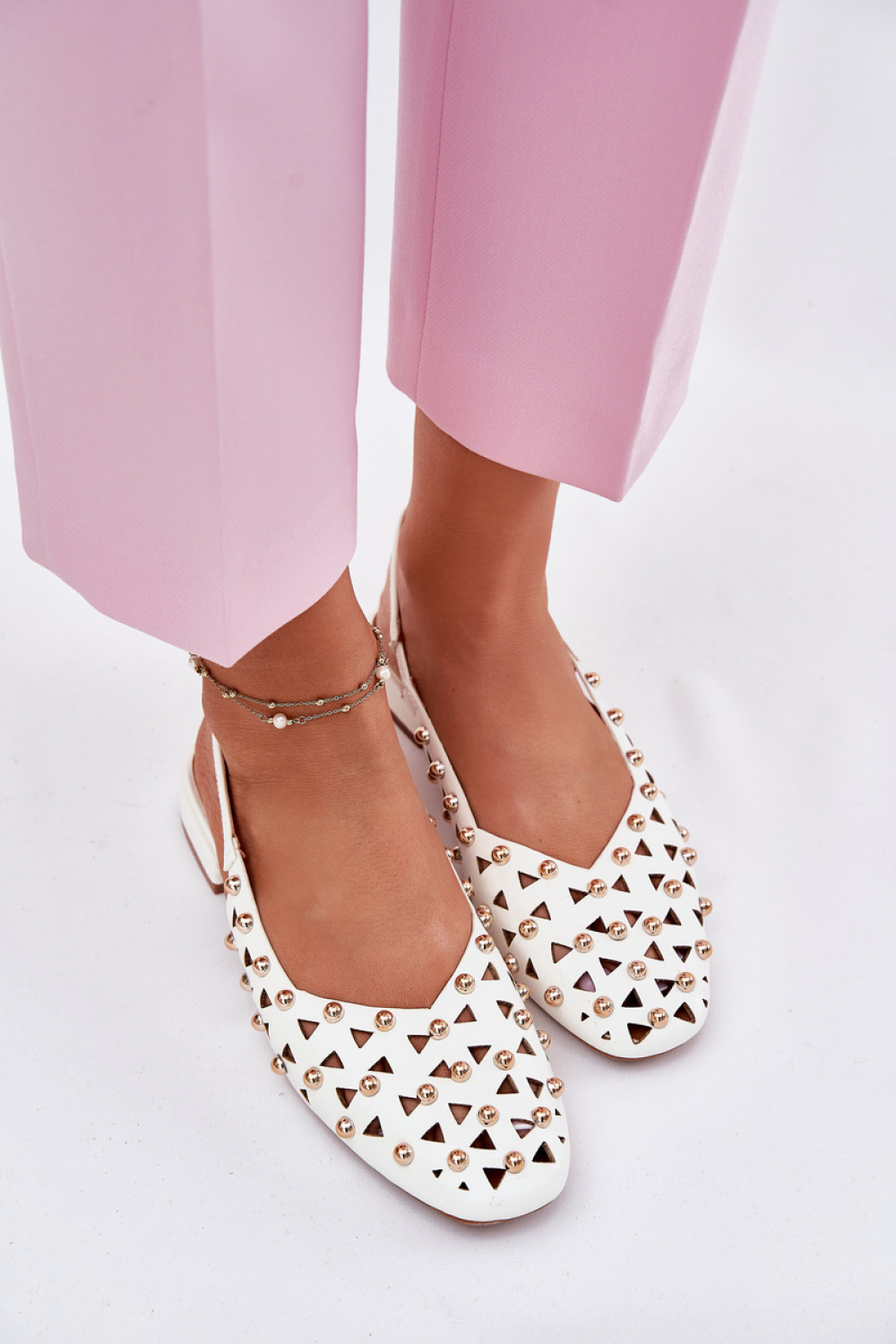 Nilarisela G471 White Ballet Flats - Step in style