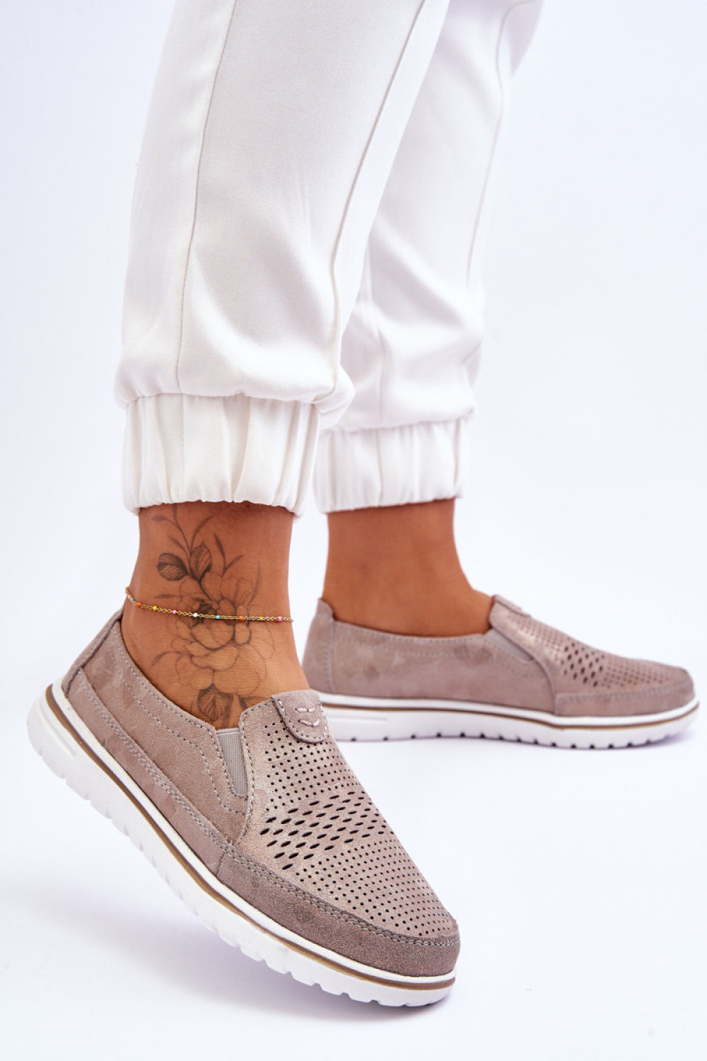 Inez 20PB18-1653 Beige/Gold Loafers - Step in style – vue 2