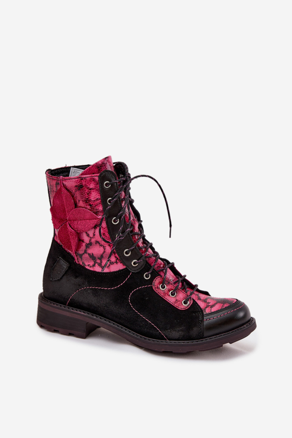 Maciejka Model 07004-23 Black/Pink Ankle Boots - Step in style