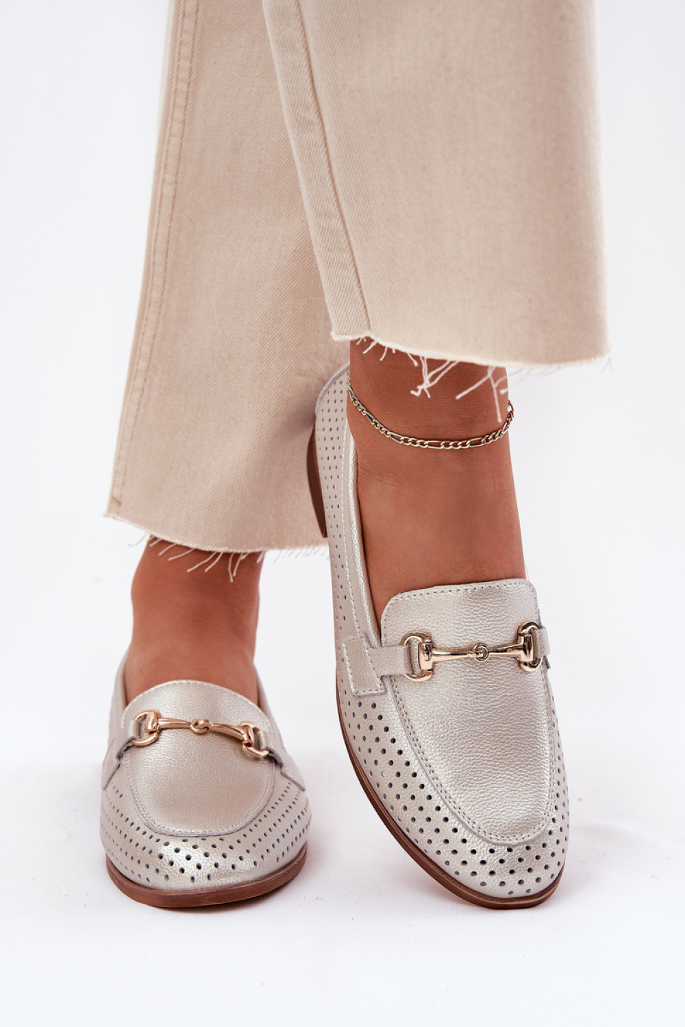 Mokasyny Model S.Barski LR51-594 Silver - Step in style