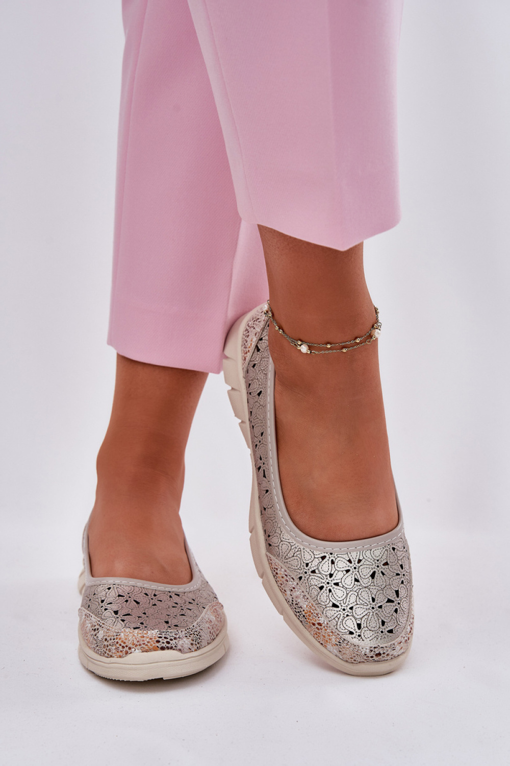 Leaneila 25PB18-8199 Gold Ballerinas - Step in style – vue 2