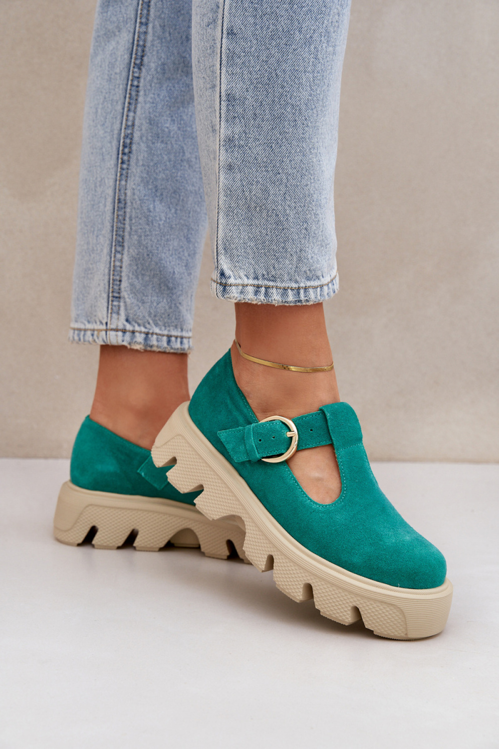 Loafers Model Zazoo 20183 Green - Step in style