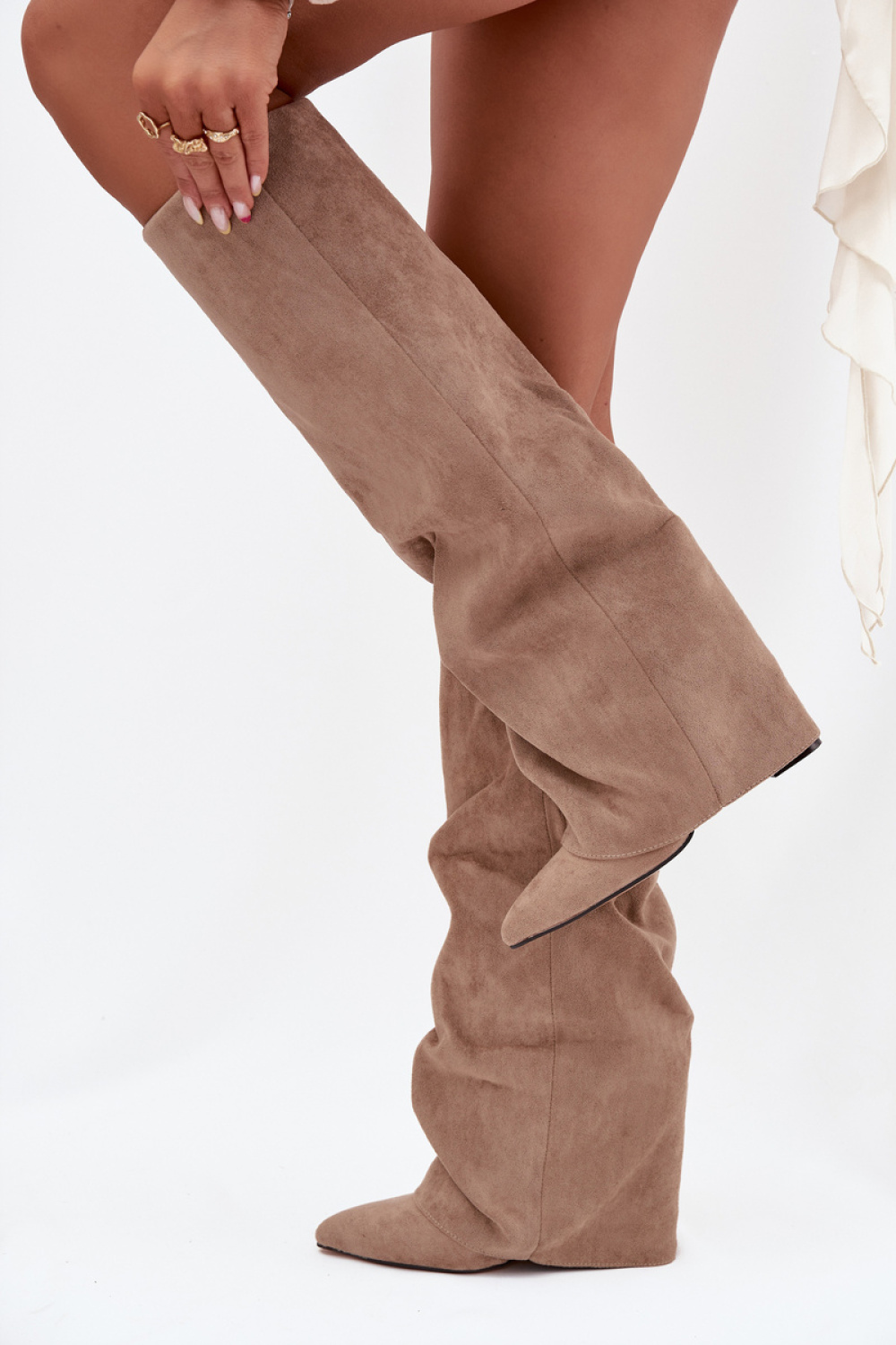 Kozaki Model Elivira CLS-532 Beige Zamsz - Step in style – widok 2