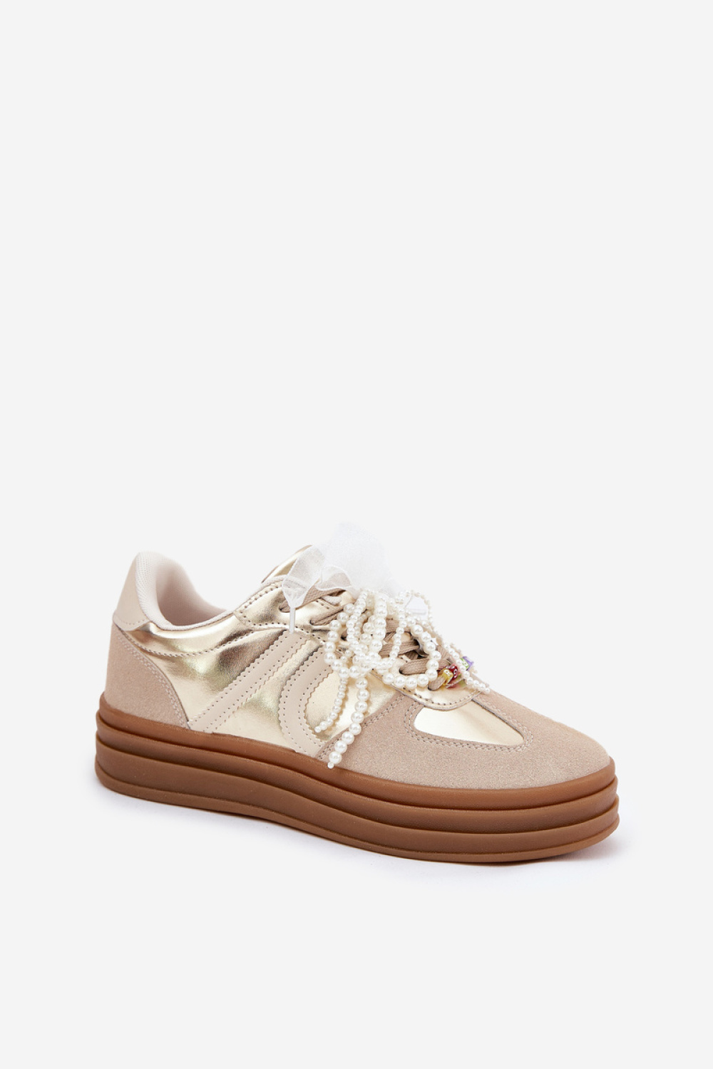 Vinness C3033 Beige/Gold Sneakers - Step in style